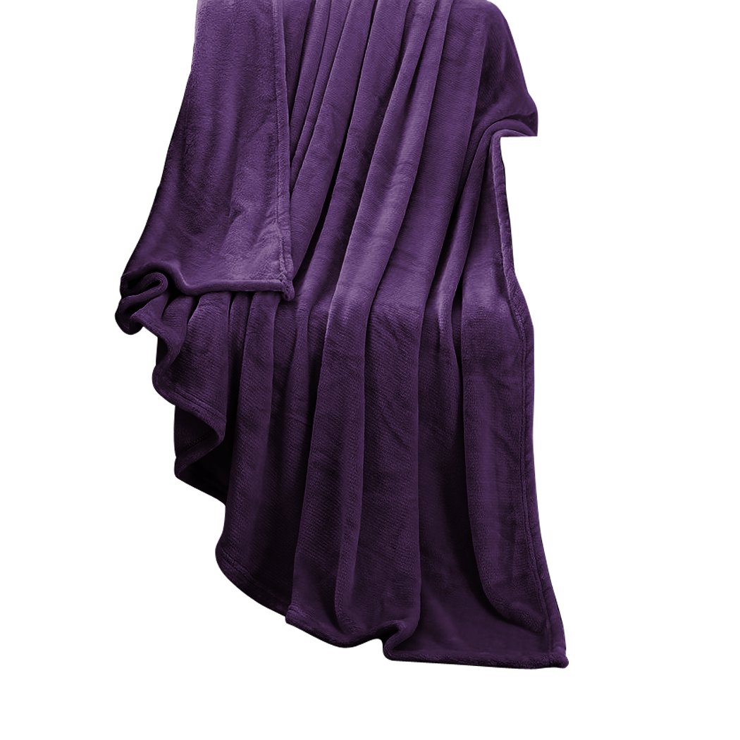 DreamZ 320GSM Ultra Soft Mink Blanket in aubergine color, showcasing its plush texture and generous size of 220x160cm.